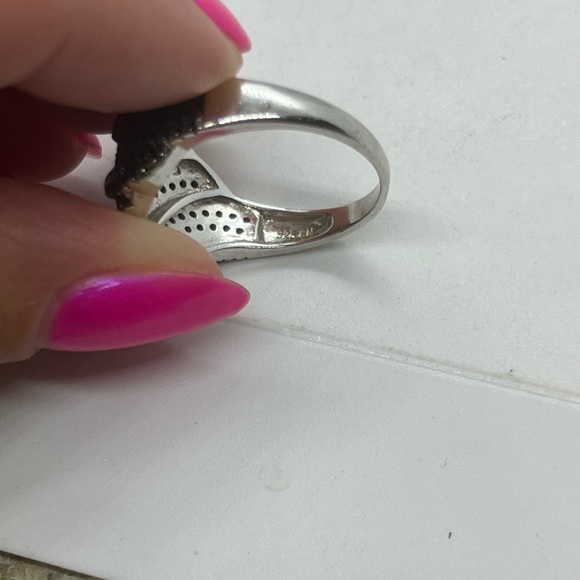 Set of 3 sterling silver black pave CZ rings sizes 7 & 9 - Picture 10 of 16